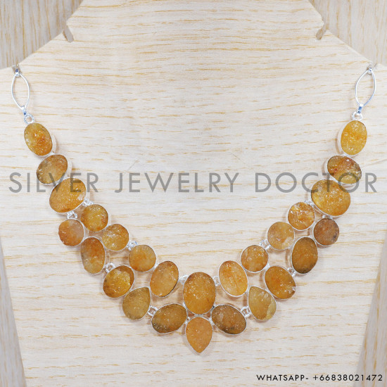 Citrine 925 Sterling Silver Necklace (SJWN-35) Citrine 925 Sterling Silver Necklace (SJWN-35)