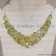 Lemon Quartz 925 Sterling Silver Necklace (SJWN-36) Lemon Quartz 925 Sterling Silver Necklace (SJWN-36)