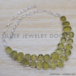 Lemon Quartz 925 Sterling Silver Necklace (SJWN-36) Lemon Quartz 925 Sterling Silver Necklace (SJWN-36)