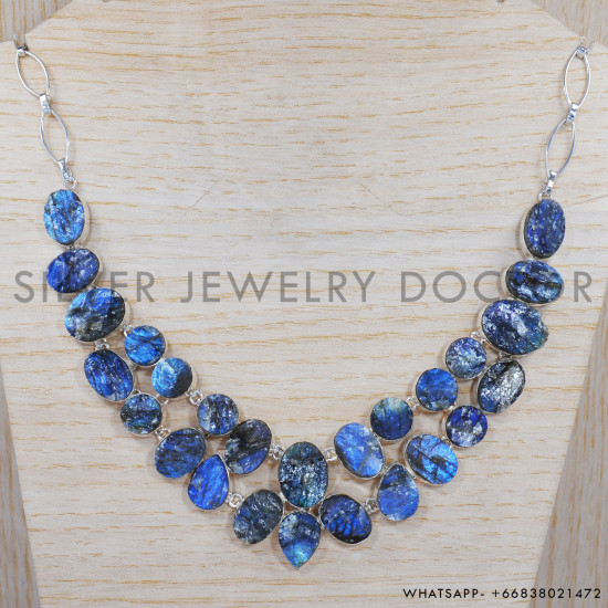 Labradorite 925 Sterling Silver Necklace (SJWN-37)