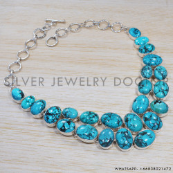 Turquoise 925 Sterling Silver Necklace (SJWN-42) Turquoise 925 Sterling Silver Necklace (SJWN-42)
