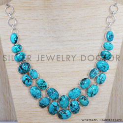 Turquoise 925 Sterling Silver Necklace (SJWN-42)
