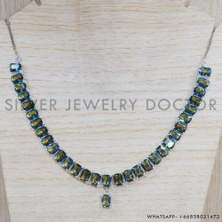 Mystic Topaz 925 Sterling Silver Necklace (SJWN-50)