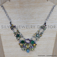 Amethyst 925 Sterling Silver Necklace (SJWN-54)