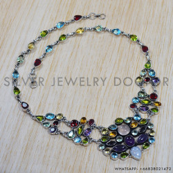 Peridot 925 Sterling Silver Necklace (SJWN-60) Peridot 925 Sterling Silver Necklace (SJWN-60)
