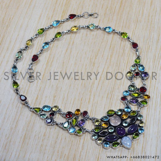 Peridot 925 Sterling Silver Necklace (SJWN-60) Peridot 925 Sterling Silver Necklace (SJWN-60)