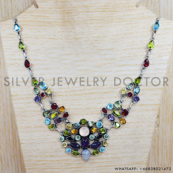 Peridot 925 Sterling Silver Necklace (SJWN-60)
