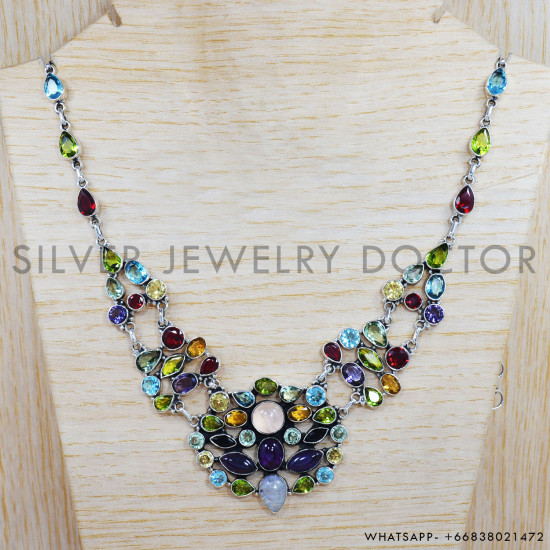 Peridot 925 Sterling Silver Necklace (SJWN-60) Peridot 925 Sterling Silver Necklace (SJWN-60)