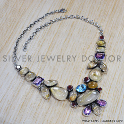 Golden Rutile 925 Sterling Silver Necklace (SJWN-61) Golden Rutile 925 Sterling Silver Necklace (SJWN-61)