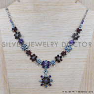 Amethyst 925 Sterling Silver Necklace (SJWN-62)