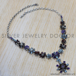 Amethyst 925 Sterling Silver Necklace (SJWN-62) Amethyst 925 Sterling Silver Necklace (SJWN-62)
