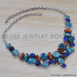 Turquoise 925 Sterling Silver Necklace (SJWN-65) Turquoise 925 Sterling Silver Necklace (SJWN-65)