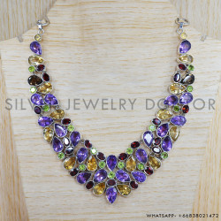 Citrine 925 Sterling Silver Necklace (SJWN-66)