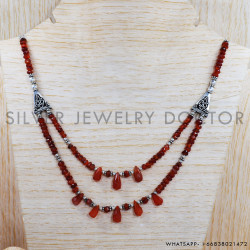 Carnelian 925 Sterling Silver Necklace (SJWN-69)