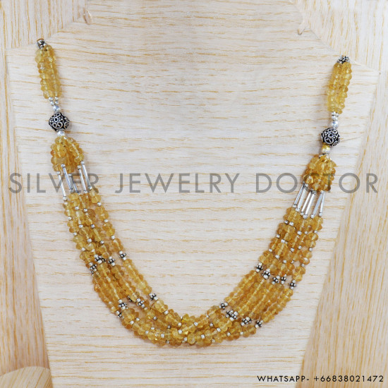 Citrine 925 Sterling Silver Necklace (SJWN-71) Citrine 925 Sterling Silver Necklace (SJWN-71)