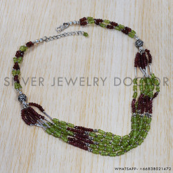Peridot 925 Sterling Silver Necklace (SJWN-73) Peridot 925 Sterling Silver Necklace (SJWN-73)