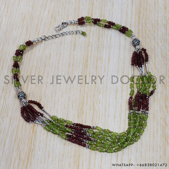 Peridot 925 Sterling Silver Necklace (SJWN-73) Peridot 925 Sterling Silver Necklace (SJWN-73)