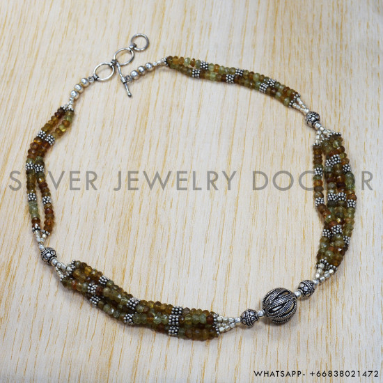 Garnet 925 Sterling Silver Necklace (SJWN-74) Garnet 925 Sterling Silver Necklace (SJWN-74)