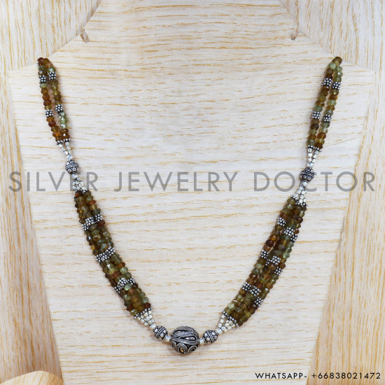 Garnet 925 Sterling Silver Necklace (SJWN-74) Garnet 925 Sterling Silver Necklace (SJWN-74)