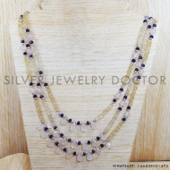 Amethyst 925 Sterling Silver Necklace (SJWN-75) Amethyst 925 Sterling Silver Necklace (SJWN-75)