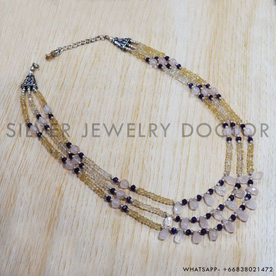 Amethyst 925 Sterling Silver Necklace (SJWN-75) Amethyst 925 Sterling Silver Necklace (SJWN-75)