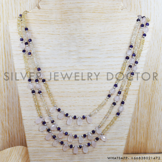 Amethyst 925 Sterling Silver Necklace (SJWN-75) Amethyst 925 Sterling Silver Necklace (SJWN-75)