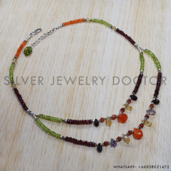 Peridot 925 Sterling Silver Necklace (SJWN-76)