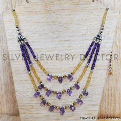 Amethyst 925 Sterling Silver Necklace (SJWN-79)