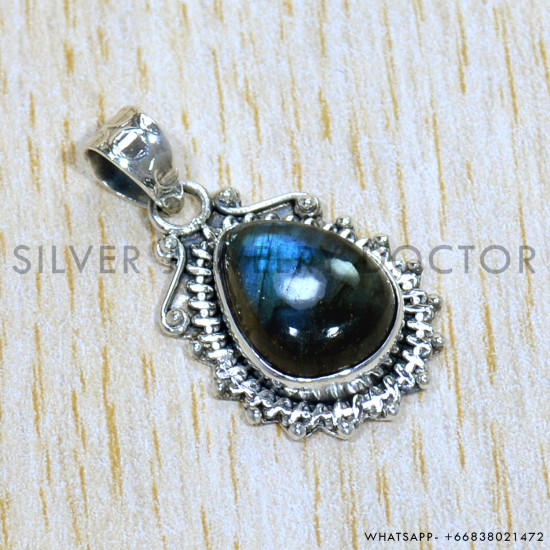 Labradorite 925 Sterling Silver Pendant (SJWP-1000)