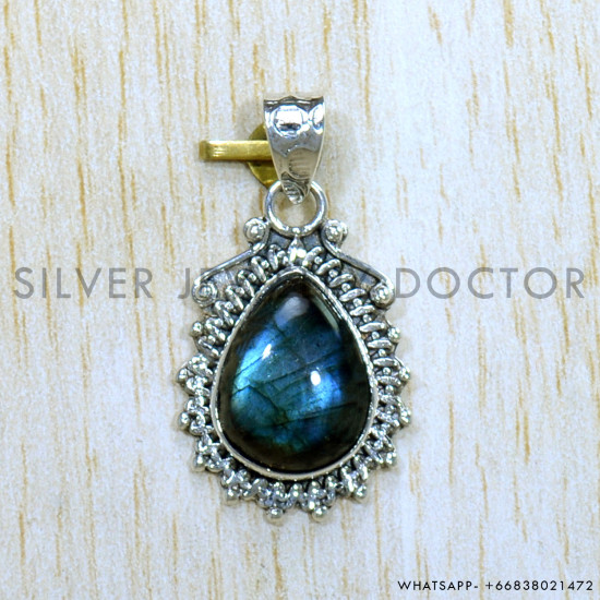 Labradorite 925 Sterling Silver Pendant (SJWP-1000)
