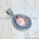 Rose Quartz 925 Sterling Silver Pendant (SJWP-1002)