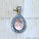 Rose Quartz 925 Sterling Silver Pendant (SJWP-1002)
