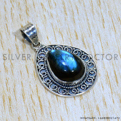 Labradorite 925 Sterling Silver Pendant (SJWP-1003)