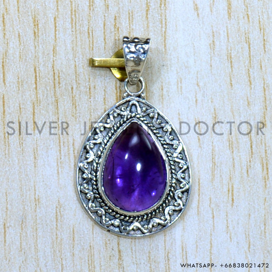Amethyst 925 Sterling Silver Pendant (SJWP-1005)