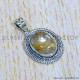 Golden Rutile 925 Sterling Silver Pendant (SJWP-1006)