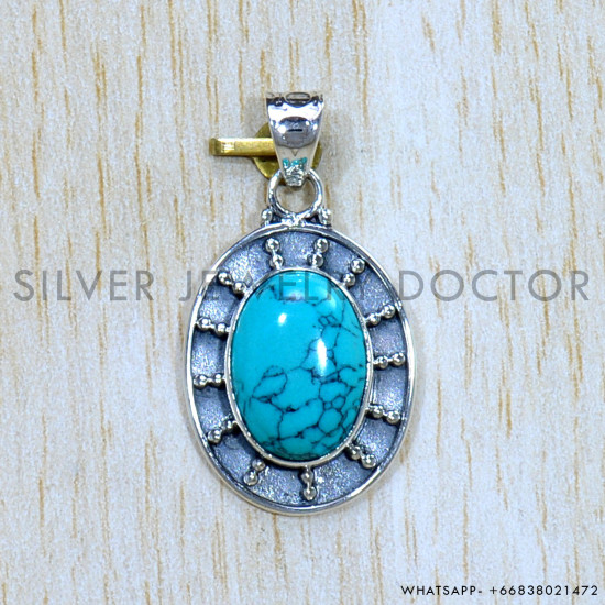 Turquoise 925 Sterling Silver Pendant (SJWP-1007)