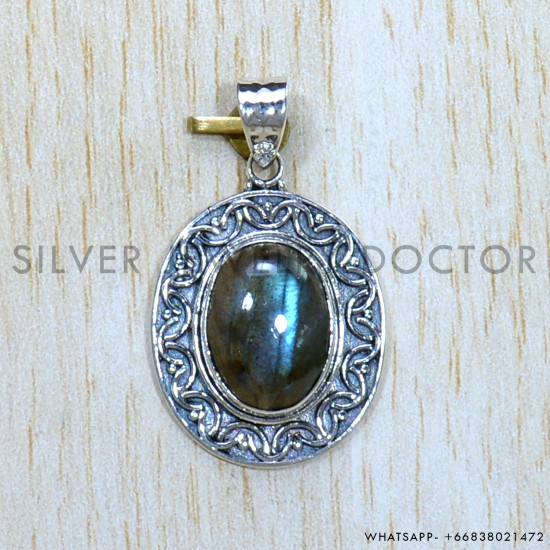 Labradorite 925 Sterling Silver Pendant (SJWP-1012)