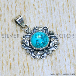 Turquoise 925 Sterling Silver Pendant (SJWP-1014)