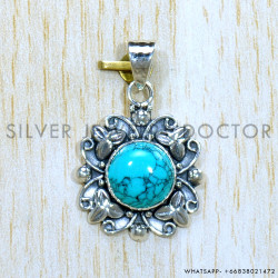 Turquoise 925 Sterling Silver Pendant (SJWP-1014)