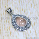 Rose Quartz 925 Sterling Silver Pendant (SJWP-1017)