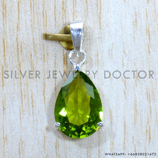 Peridot 925 Sterling Silver Pendant (SJWP-1021)