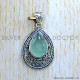 Blue Chalcedony 925 Sterling Silver Pendant (SJWP-1033)