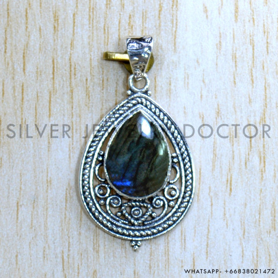 Labradorite 925 Sterling Silver Pendant (SJWP-1035)