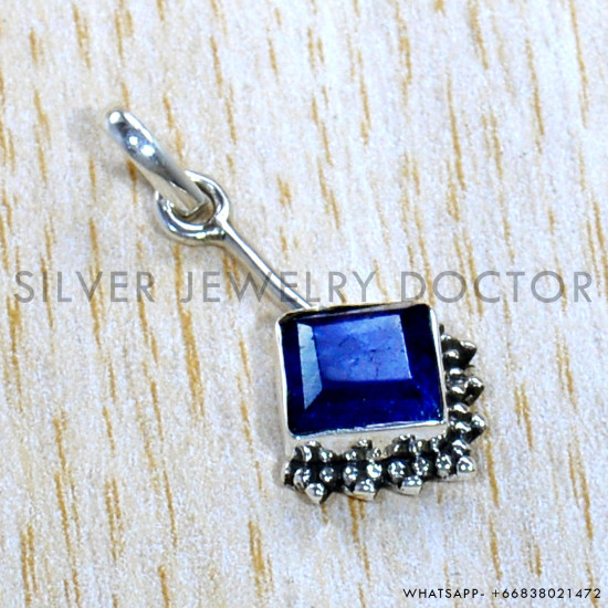 Sapphire 925 Sterling Silver Pendant (SJWP-1036)
