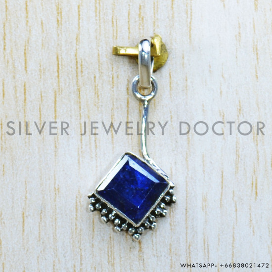 Sapphire 925 Sterling Silver Pendant (SJWP-1036)