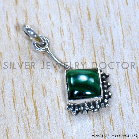 Malachite 925 Sterling Silver Pendant (SJWP-1037)