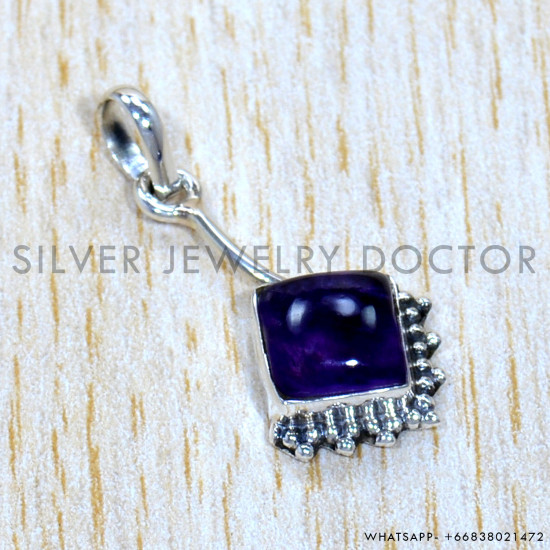 Amethyst 925 Sterling Silver Pendant (SJWP-1038)