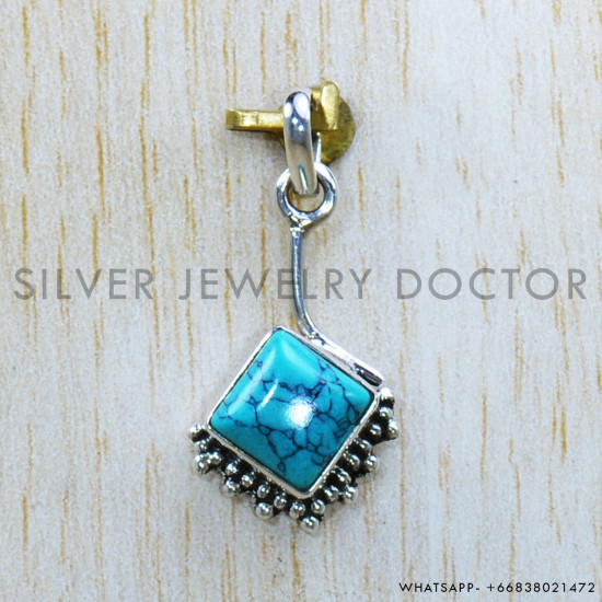 Turquoise 925 Sterling Silver Pendant (SJWP-1044)