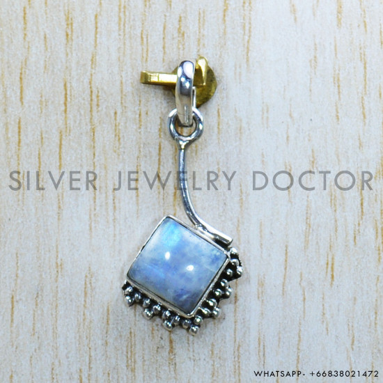 Rainbow Moonstone 925 Sterling Silver Pendant (SJWP-1045)