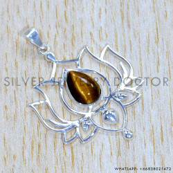 Tiger Eye 925 Sterling Silver Pendant (SJWP-1047)